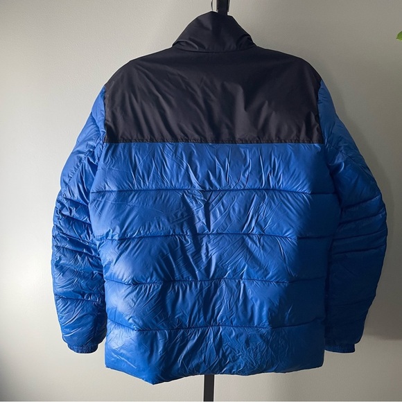 Michael Kors Puffer Jacket Designer Coat Blue Black Colorblock Mens Size Medium - Picture 9 of 11